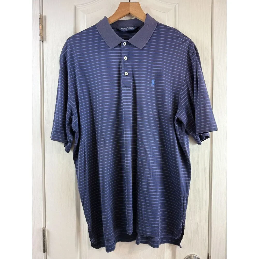 Ralph Lauren Polo Golf Pima Cotton Navy Blue Polo Shirt - Size L - ***FLAWS***